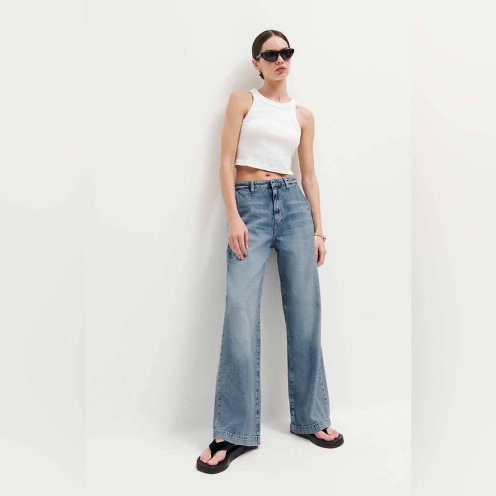 NWOT REFORMATION Tomas SuperāWide Leg Slouch Trouser Jeans size 26
